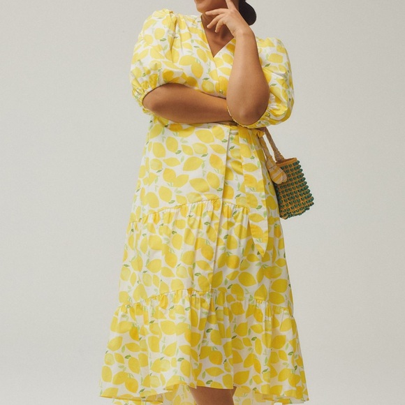 Anthropologie Hutch Tiered Wrap Midi Dress. MRSP $198. Size 2X - Picture 3 of 3